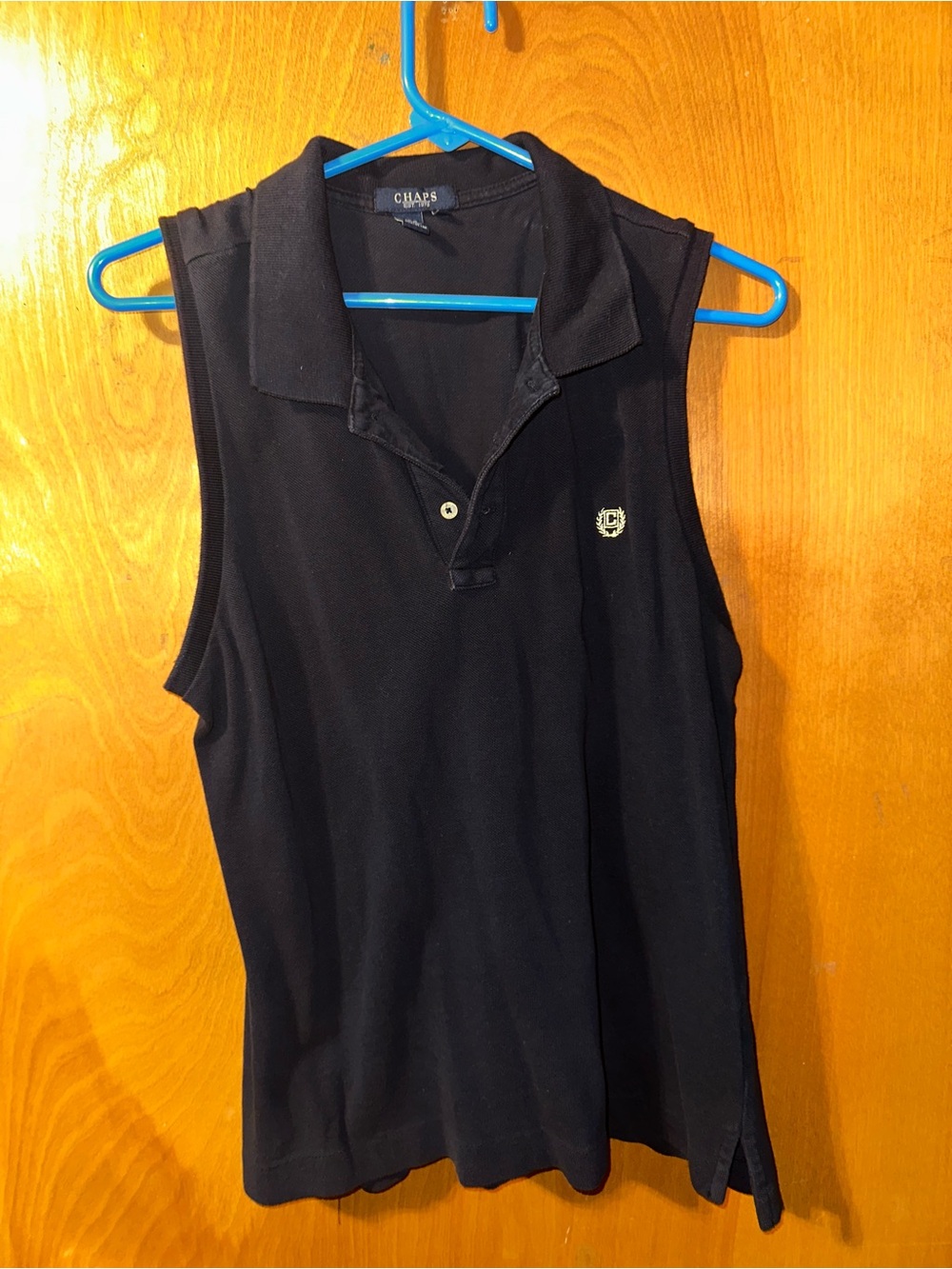 Chaps women's sleeveless navy blue polo shirt